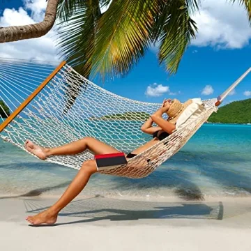 Gafete Cotton Double Hammock with Tree Straps and Hooks