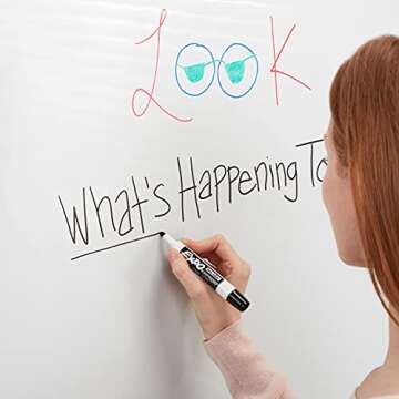 EXPO Low Odor Bullet Black Dry Erase Markers For Use On Whiteboards, Glass and Non-porous Surfaces; ...
