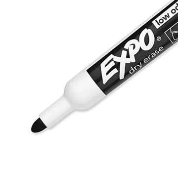 EXPO Low Odor Bullet Black Markers Pack of 12