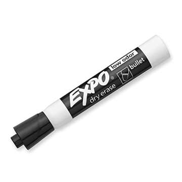 EXPO Low Odor Bullet Black Markers Pack of 12