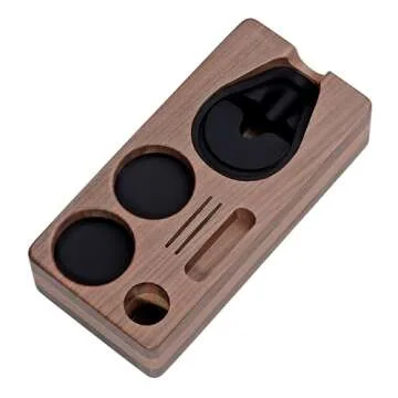 Normcore Espresso Tamping Station, Natural American Walnut Coffee Tamper Station Base Holder Stand for 51/54/58mm Portafilter, Tamper, and Distributor, Puck Screen Espresso Accessories