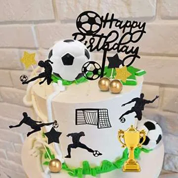 Lukinuo 29pcs Soccer Cake Topper for Birthday Celebrations