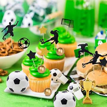 Lukinuo 29pcs Soccer Cake Topper for Birthday Celebrations