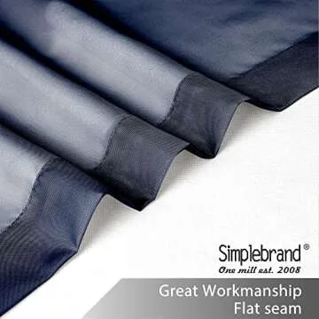 Simplebrand Blue Sheer Curtains 84 Inches Long, Light Filtering Rod Pocket Solid Color Sheer Window Curtain Panels, Elegant Curtains & Drapes for Bedroom 2 Panels (Navy Blue, 42" W x 84" L)