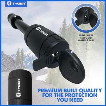 Tyger Auto Solid Hitch Lock Pin with Locking Key - 5/8 inch Pin Holes on 2 inch Receivers | Class III IV V | 19,000 lb Load Rating | TG-HL3U001B | Weatherproof Anti-Theft