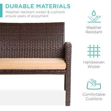 Stylish Outdoor Wicker Patio Conversation Set - 4-Piece