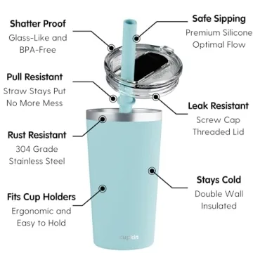 CUPKIN Toddler Tumblers Set of 2 Stylish & Safe