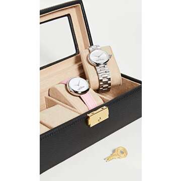 Leather Watch Storage, Black