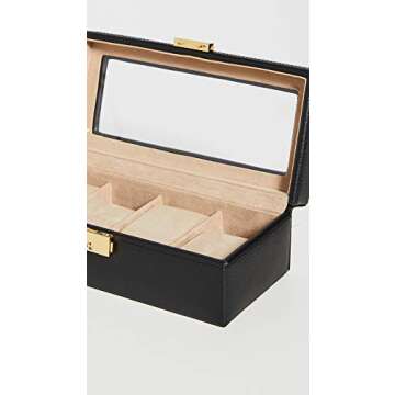Leather Watch Storage, Black