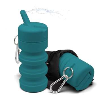 TUSHY Travel Bidet: Collapsible & Expandable for Discreet Portability | Refreshing Clean for Home, Camping, Outdoors & Travel (Helps Hemorrhoid Relief, Peri Bottle for Postpartum Care), Takeoff Teal