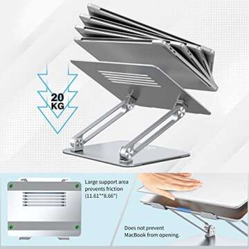 EPN Laptop Stand, Ergonomic and Adjustable Height Holder