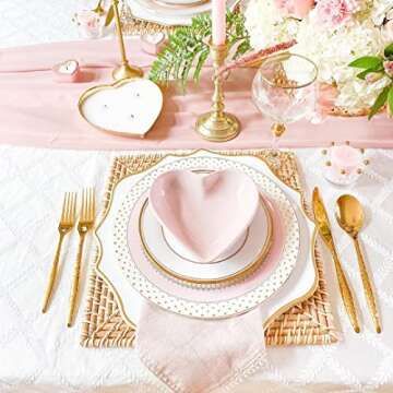 Pink Table Runners for Wedding 27x120 Inches Romantic Sheer Chiffon Fabric for Baby Shower Spring Ea...