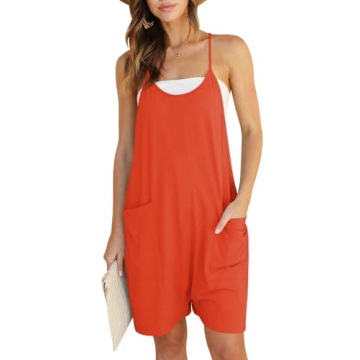 DEEP SELF Women's Casual Rompers 2024 Summer Sleeveless Shorts Jumpsuits