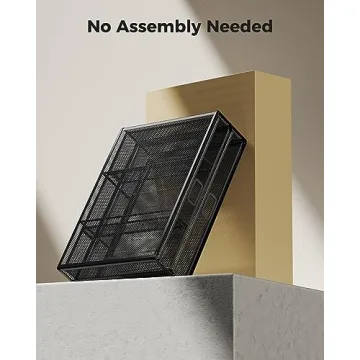 HUANUO Metal Monitor Stand with 2 Tiers and Drawer