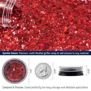 Funcredible Red Butterfly Wings with Chunky Glitter - Butterfly Costume for Adults and Kids - Fairy Wings Costume Accessories Set - Fairy Costume for Woman