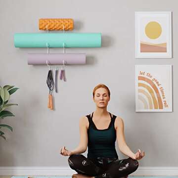 Wallniture Guru Yoga Mat Holder for Home Gym Organization