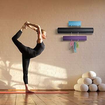 Wallniture Guru Yoga Mat Holder for Home Gym Organization
