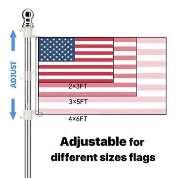 Flag Poles for Outside House, Silver Flag Pole Kit 5ft, Professional Metal Flagpole for Garden Yard,...