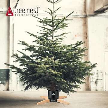 Tree Nest Large Christmas Tree Stand Base for Real Trees Nordic Style Christmas Tree Holder up to 10...