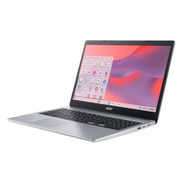 Acer Chromebook 315 CB315-3H-C0VT Laptop | Intel Celeron N4000| 15.6" HD (1366 x 768) Display | 4GB LPDDR4 | 128GB eMMC | Intel Wireless 802.11ac Gigabit Wi-Fi | Chrome OS | Sleeve | Pure Silver