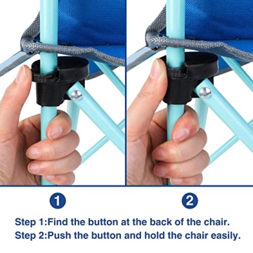 KABOER Kids Outdoor Folding Lawn and Camping Chair with Cup Holder and Carrying Bag, Children's Camping Chairs for Outdoor Beach Travel (Shark)