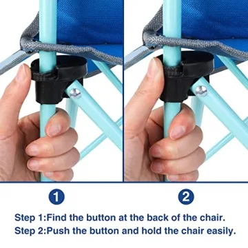 KABOER Kids Outdoor Folding Lawn and Camping Chair with Cup Holder and Carrying Bag, Children's Camping Chairs for Outdoor Beach Travel (Shark)