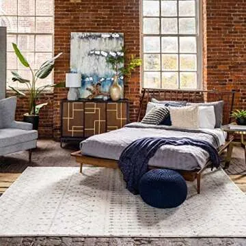 nuLOOM 7x9 Moroccan Blythe Area Rug, Grey, Faded Bohemian Design, Stain Resistant, For Bedroom, Dining Room, Living Room, Hallway, Office, Kitchen, Entryway