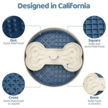 Puzzle Feeder Slow Feeder Dog Bowls for Large Breeds, Detachable Design Dog Lick Bowls with 4 Slow Feeding Modes, Suitable for Dry, Wet, and Raw Food, Stress Relieve and Dishwasher Safe,Blue