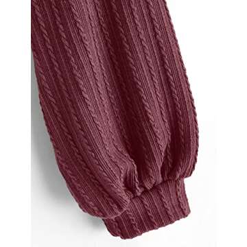 ZAFUL Women's Stylish Ribbed Crop Top with Lantern Sleeves