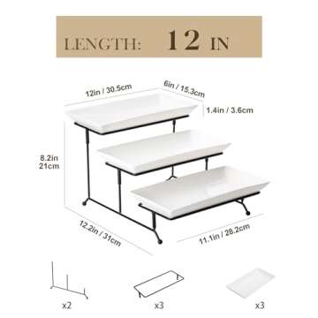 Elegant MALACASA 3 Tier Serving Trays – Versatile Porcelain Serving Platters