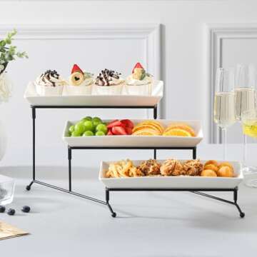 MALACASA 3 Tier Serving Trays for Elegant Displays