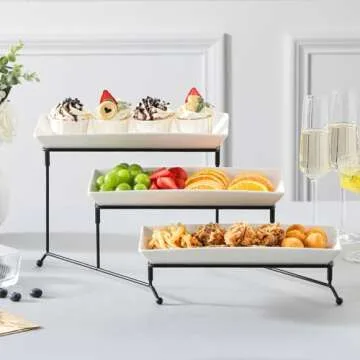 MALACASA 3 Tier Serving Trays for Elegant Displays