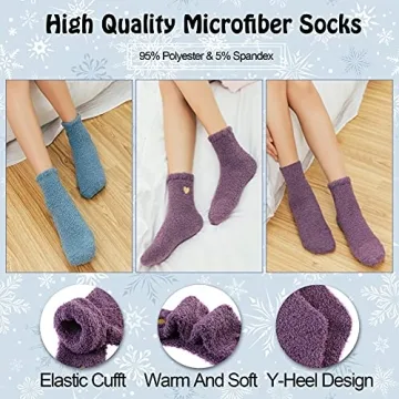 LANLEO Women's Soft Warm Fuzzy Winter Socks - Set of 5