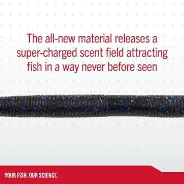 Berkley PowerBait® MaxScent The General Fishing Bait, Green Pumpkin Candy Red, 5in | 13cm, Soft Sti...