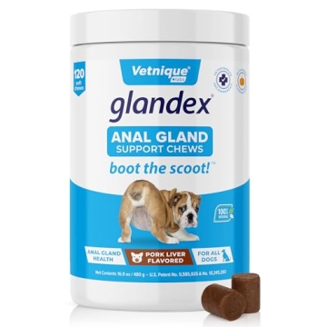 Glandex Anal Gland Soft Chew Treats for Dogs - Natural Digestive Health Support (120ct)