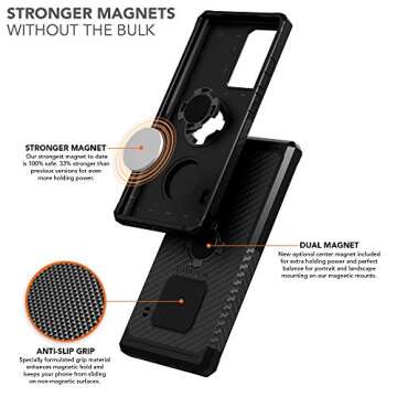 ROKFORM - Galaxy Note 20 Case, Magnetic Case with Quad Tab Twist Lock, Military Grade Rugged, Samsung Note 20 Protective Cover, Drop Tested Armor (Black)