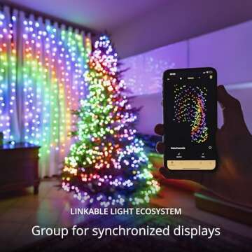 Twinkly Christmas Curtain Lights 210 RGB+W LEDs - App-Controlled, Sync with Music, Indoor & Outdoor Use, Compatible with Google Assistant, Amazon Alexa, Apple HomeKit, Bluetooth & WiFi Connectivity