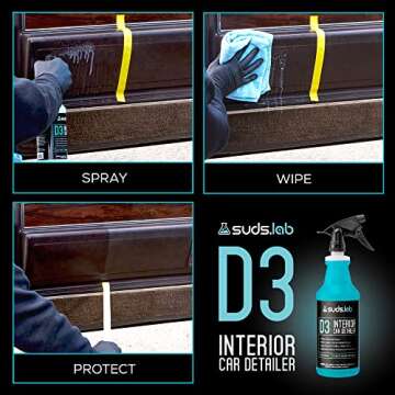 Suds Lab D3 Interior Car Detailer - Cleans, Restores Shine, Protects Surfaces - 32 oz