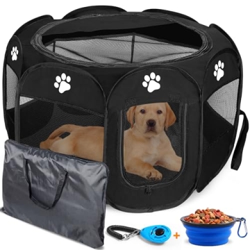 Homerealm Dog Playpen Indoor for Small, Medium and Large Dogs. Portable Dog Pen,Foldable & Pop up Pu...