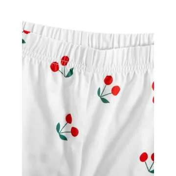 SweatyRocks Women's Summer Strawberry Print Cami Top and Shorts Sleepwear Pajamas Set White Cherry Small