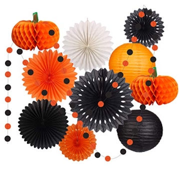Halloween Party Decorations Supplies Kit with Lanterns and Fans