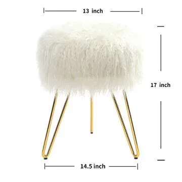 Fur Fuzzy Stool for Vanity Desk and Kids Room