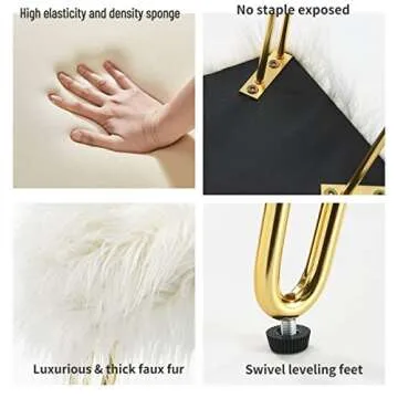 Fur Fuzzy Stool for Vanity Desk and Kids Room
