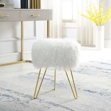 Fur Fuzzy Stool for Vanity Desk and Kids Room