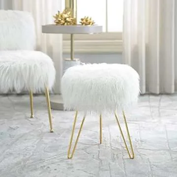 Fur Fuzzy Stool for Vanity Desk and Kids Room