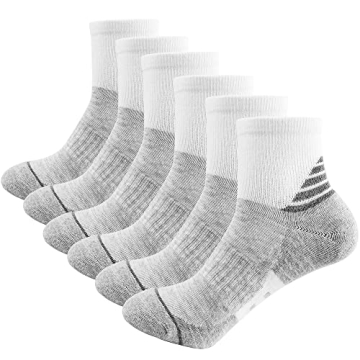 J.WMEET Women's Athletic Ankle Socks - 6 Pack Comfort Cushioned Performance