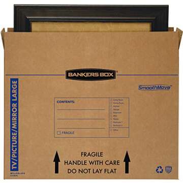 Bankers Box Large - up to 55" TV/Picture/Mirror - Moving Box 4 Pack, 48-in x 4-in x 33-in (7711301)