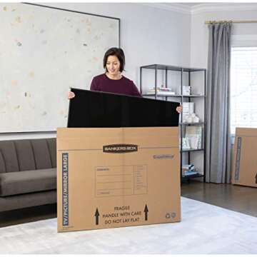 Bankers Box Large - up to 55" TV/Picture/Mirror - Moving Box 4 Pack, 48-in x 4-in x 33-in (7711301)