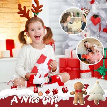 Eoieov Christmas Plush Stuffed Gingerbread Pillows for Couch, Bed, Living Room - Chic Ginger House Decoration Pillows for Christmas Party, 12.5"