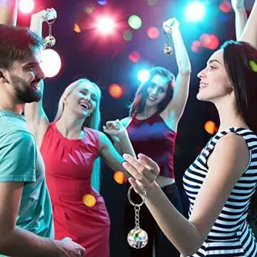 Henoyso Mini Disco Ball Keychain 36 pcs Party Favors